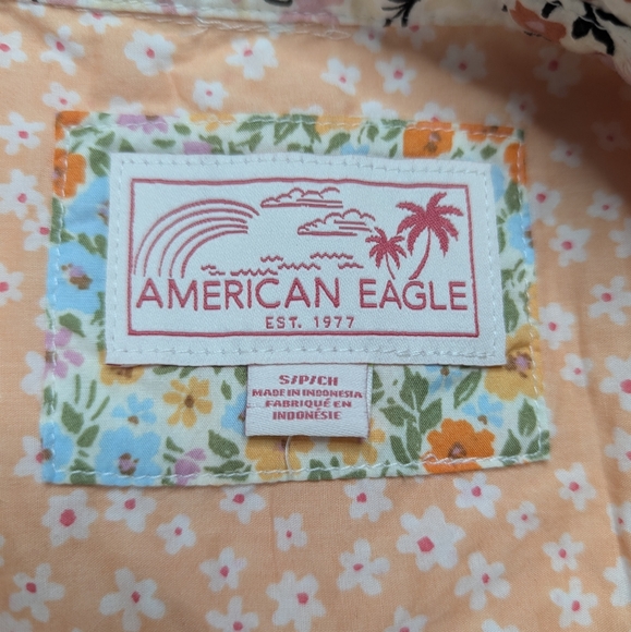 AE American Eagle Floral Patchwork Camp Shirt S & M - Picture 13 of 15